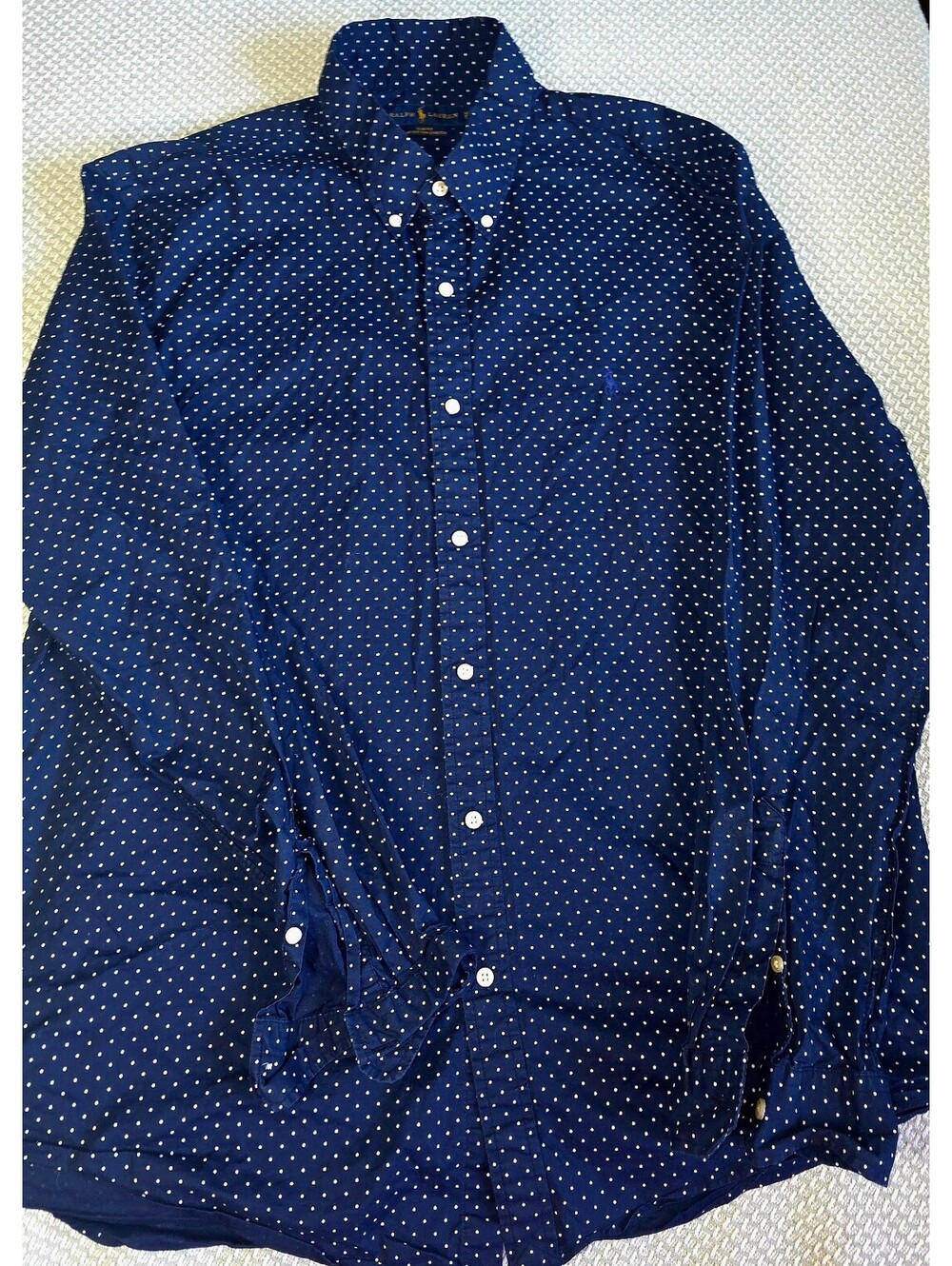 Men's Ralph Lauren 100% cotton polka dot button down size XXL